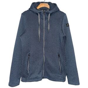 Killtec Women's Size 12 Blue Full Zip Midweight Fleece Hoodie Jacket